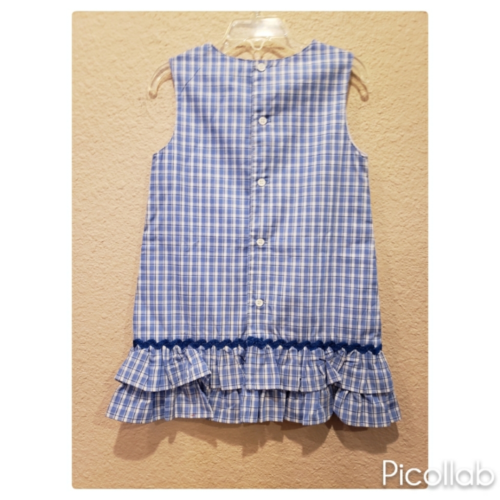 Orient Express Blue Plaid Ruffle Dress - Picture 2 of 3